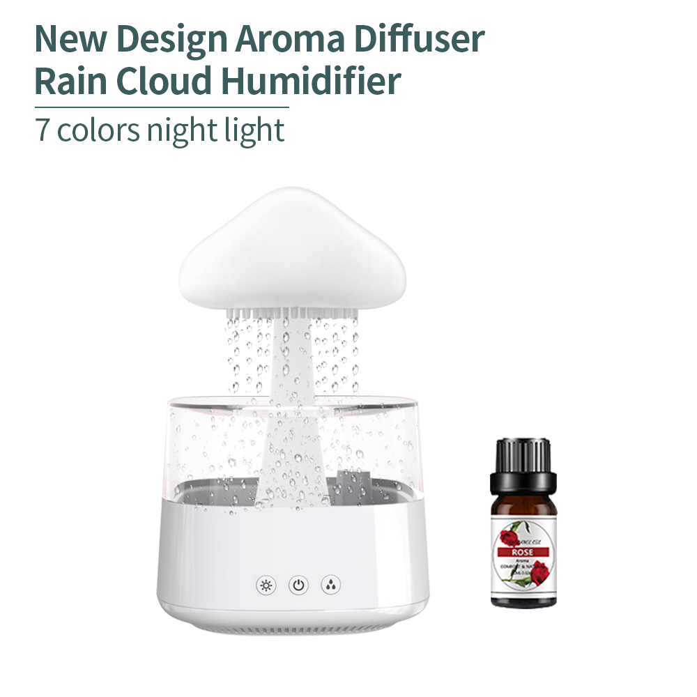 Rain Cloud Humidifier Night Light - Relaxation Aromatherapy Essential Oil  Diffuser